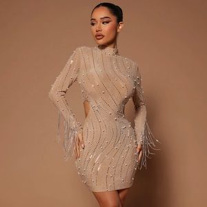 Rhinestone dress evening dress mini | birthday dress